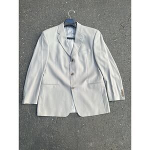 Vintge HUGO BOSS Grey 100% Wool Blazer Suit Jacket Size 44R